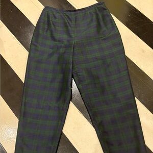 Talbots, pure silk, plaid pants